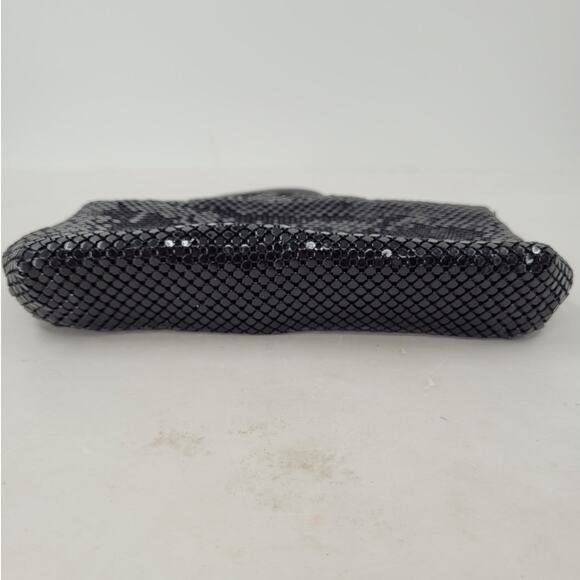 La Regale 80s Black Mesh Bag with Snake Chain Strap Vintage Evening Purse - Picture 9 of 12